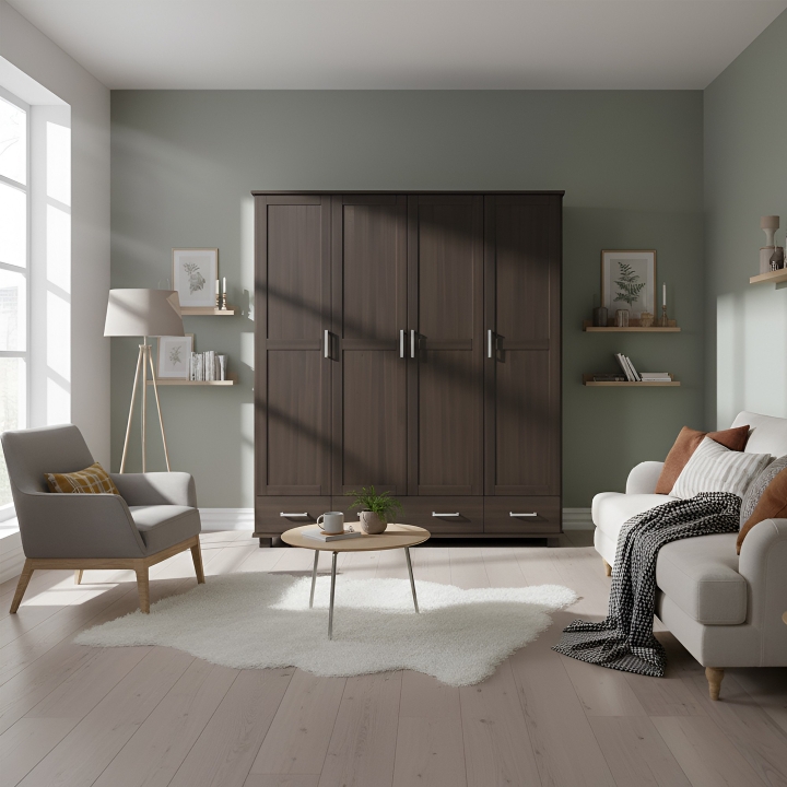 Szafa bukowa 4-drzwiowa Mona SF/B-04 bejca