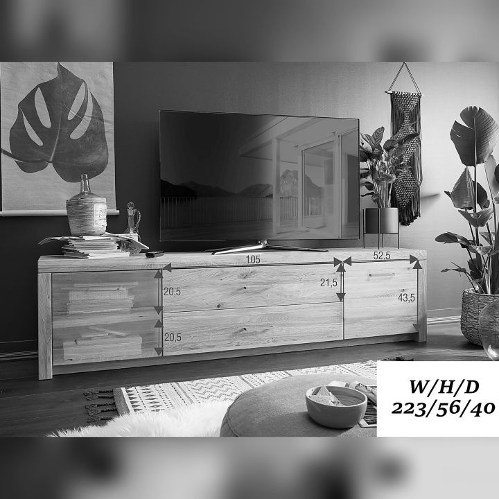 Szafka RTV dębowa III Robusto