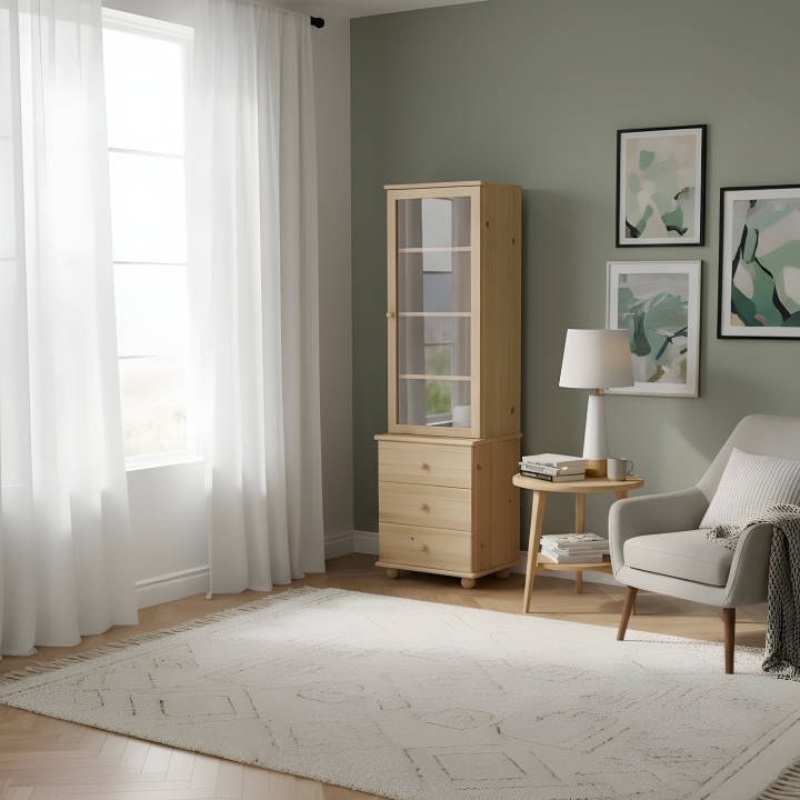 Witryna sosnowa pojedyncza Klasyk KR-33 lakier