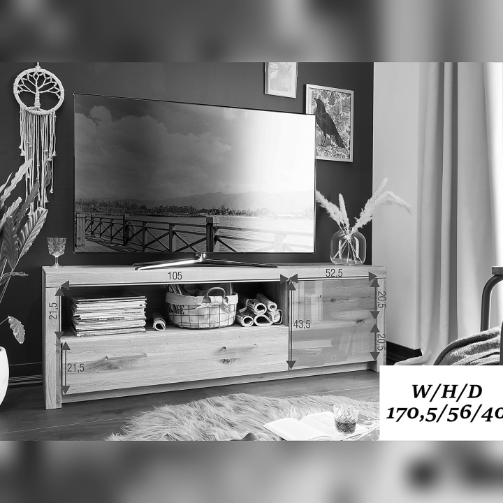 Szafka RTV dębowa II Robusto