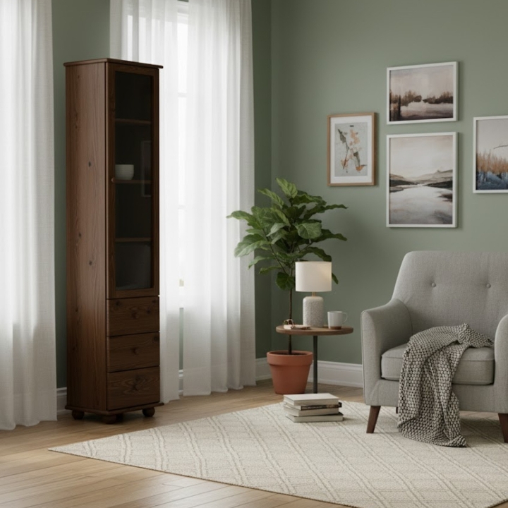 Witryna pojedyncza sosnowa Klasyk WIT-34 bejca