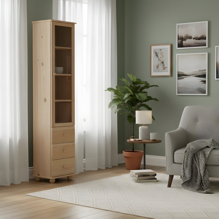 Witryna sosnowa pojedyncza Klasyk WIT-34 lakier