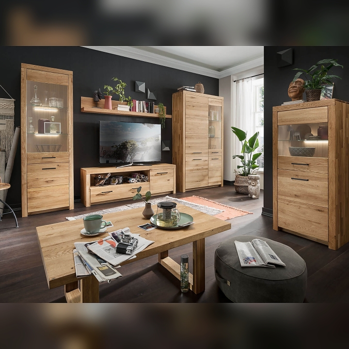 Półka wisząca dębowa II Robusto 170 cm