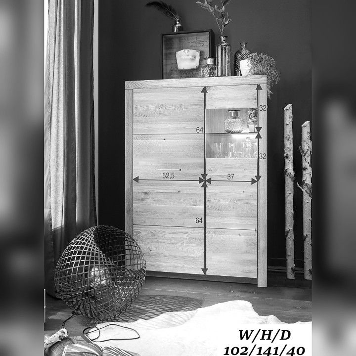 Kredens dębowy II lewy Robusto