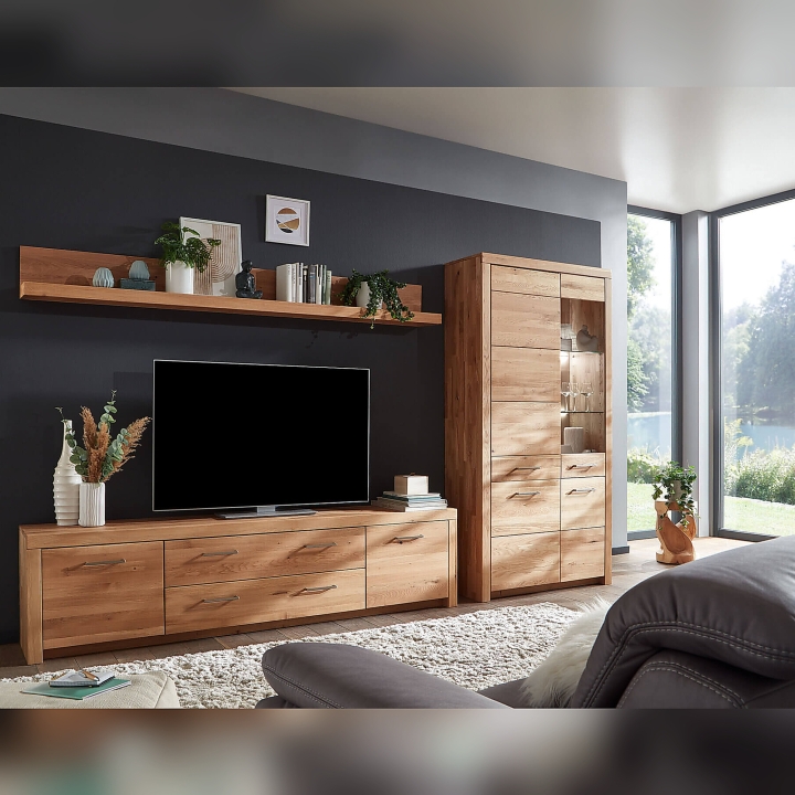 Półka wisząca dębowa III Robusto 202 cm