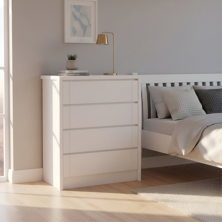 Biała komoda bukowa Timo 4S80