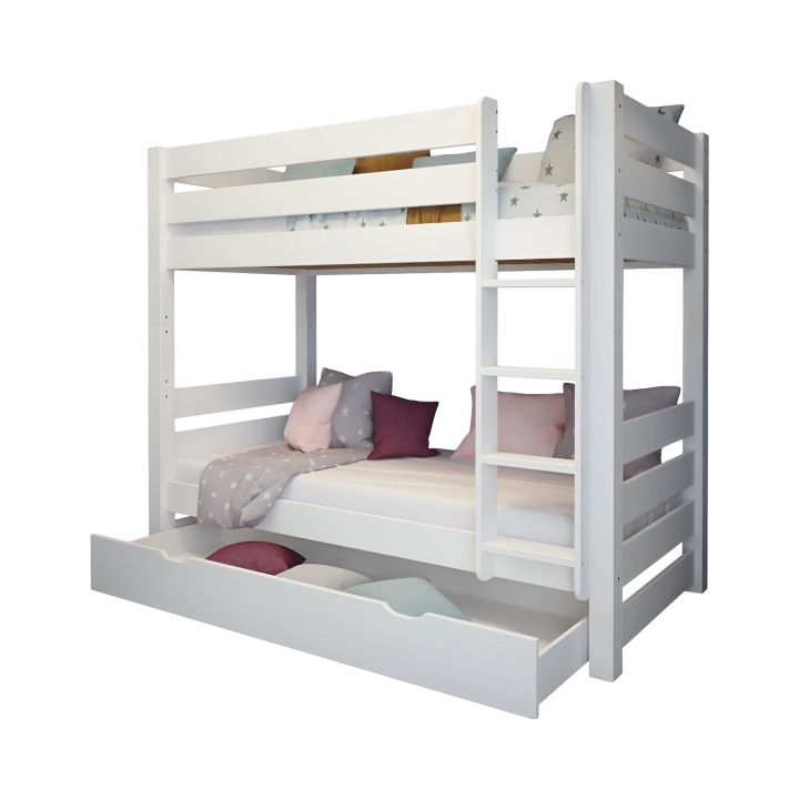 Szuflada na pościel do łóżka Jan i Pięterko biała