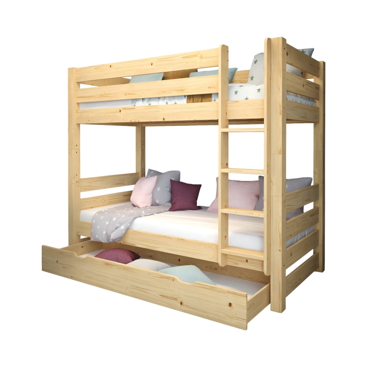 Szuflada na pościel do łóżka Jan i Pięterko sosna