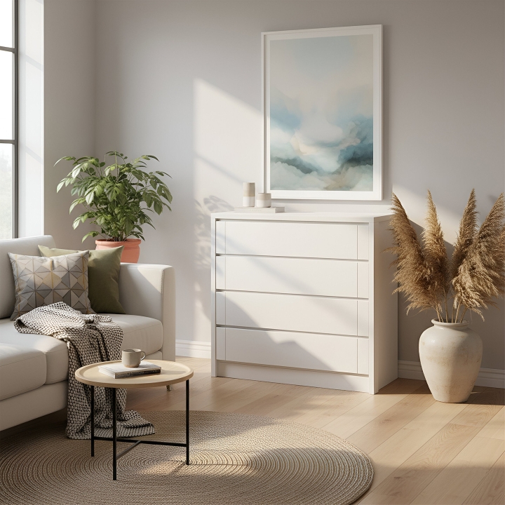 Biała komoda bukowa Timo 4S