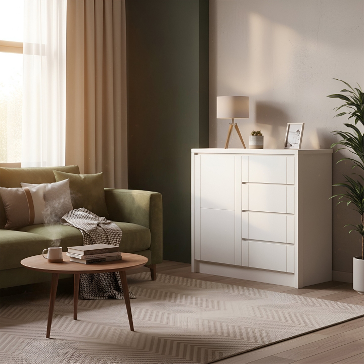 Biała komoda bukowa Timo 1