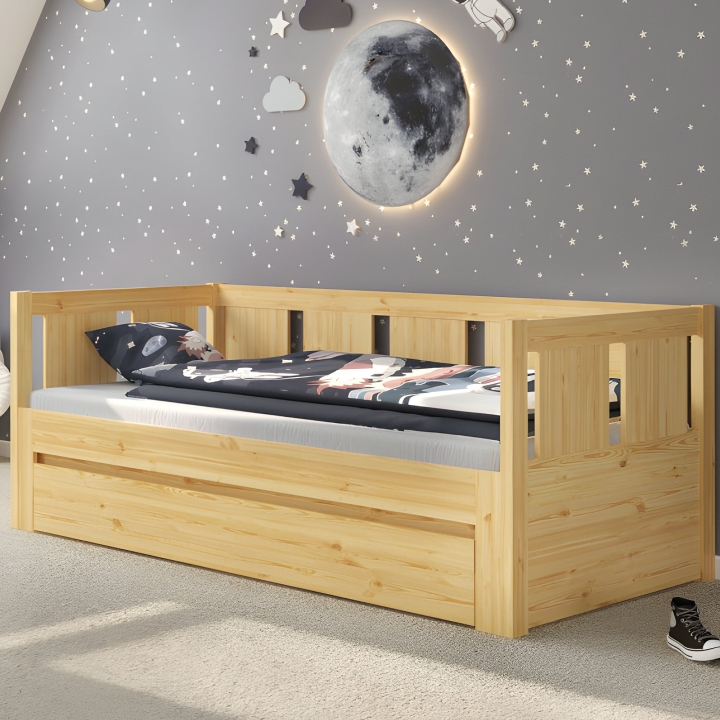 Łóżko sosnowe rozkładane Monia 2 osobowe 90/180x200