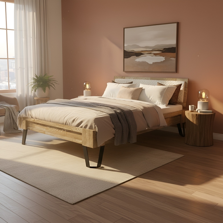 Łóżko dębowe Espacio 160x200 sonoma