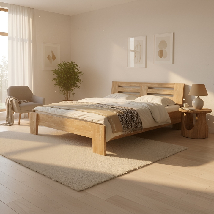 Łóżko dębowe Verona 140x200 sonoma