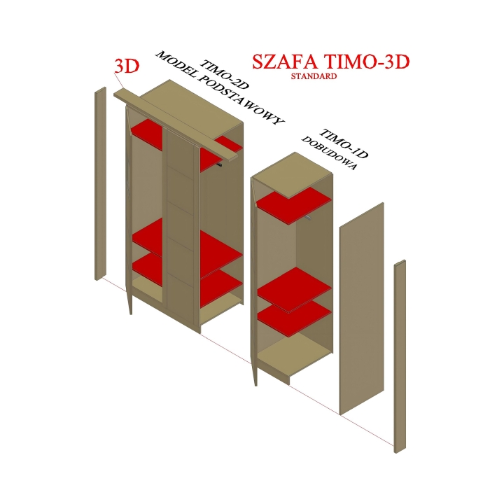 Szafa dębowa 3-drzwiowa Timo III