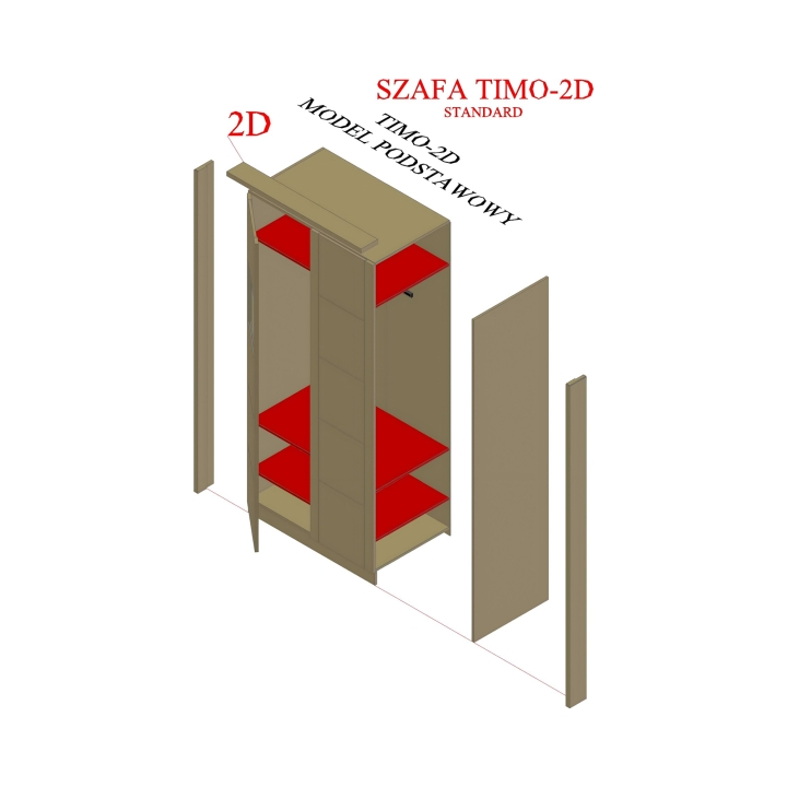 Szafa bukowa 2-drzwiowa Timo II