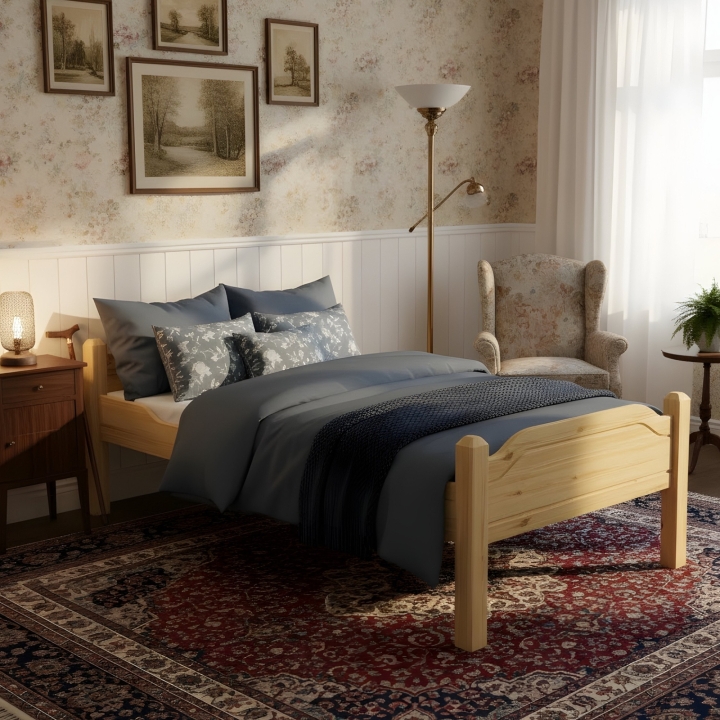 Łóżko sosnowe wysokie Liva Senior 100x200