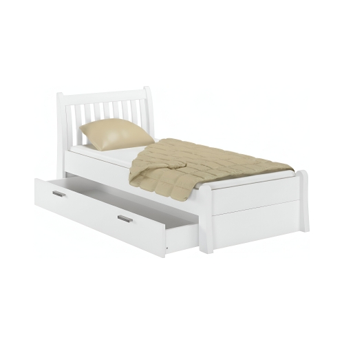 Szuflada sosnowa do łóżka Tonja biała 90x200