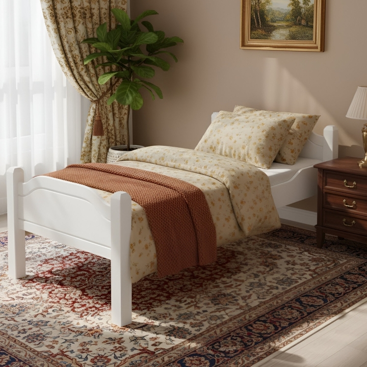 Łóżko sosnowe wysokie Liva Senior 90x200 białe