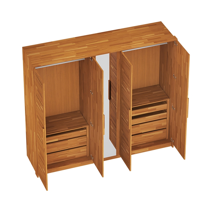 Komoda wewnętrzna dębowa do szafy Timo 4 szuflady