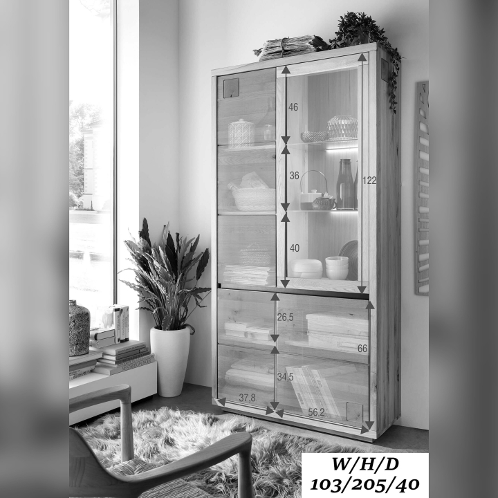 Witryna dębowa II prawa Fende dąb