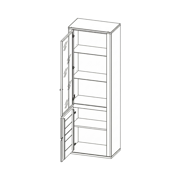Witryna dębowa pojedyncza Orlando olej natura