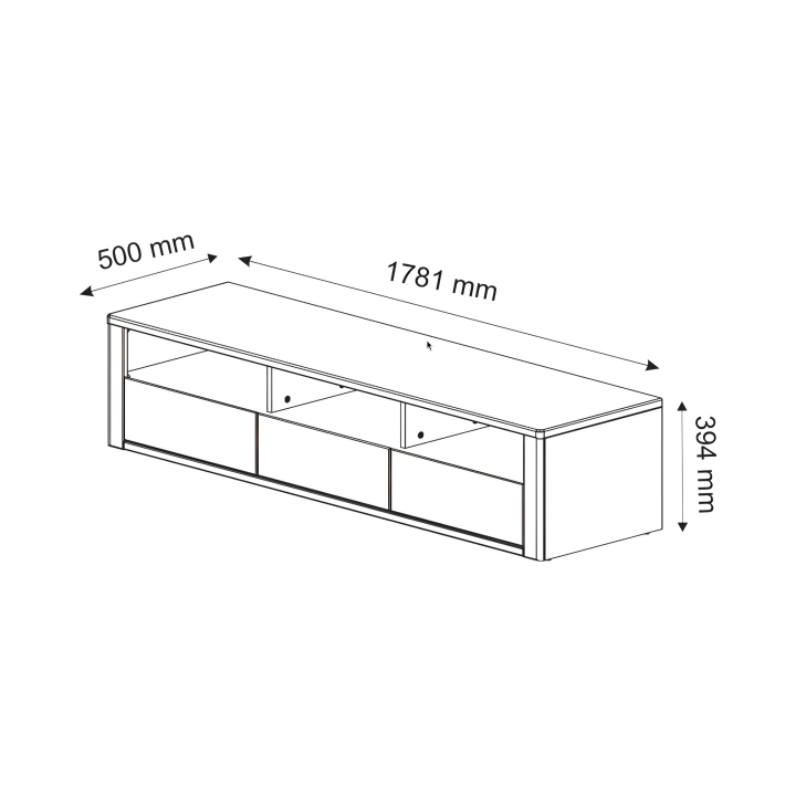 Szafka RTV dębowa II Orlando olej bianco