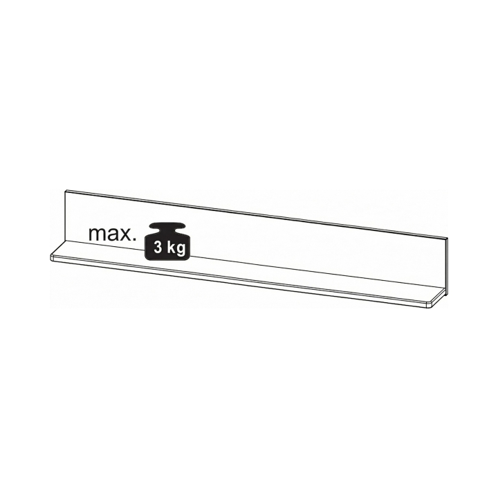 Półka wisząca dębowa Orlando olej bianco 163 cm