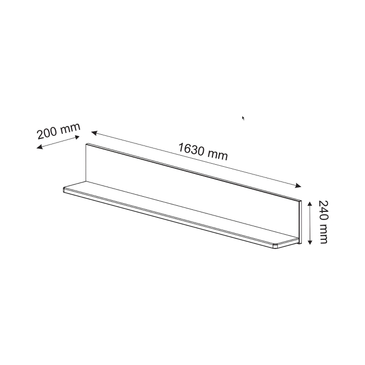 Półka wisząca dębowa Orlando olej natura 163 cm