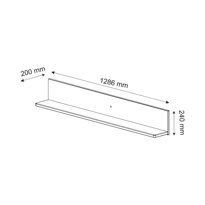 Półka wisząca dębowa Orlando olej natura 129 cm