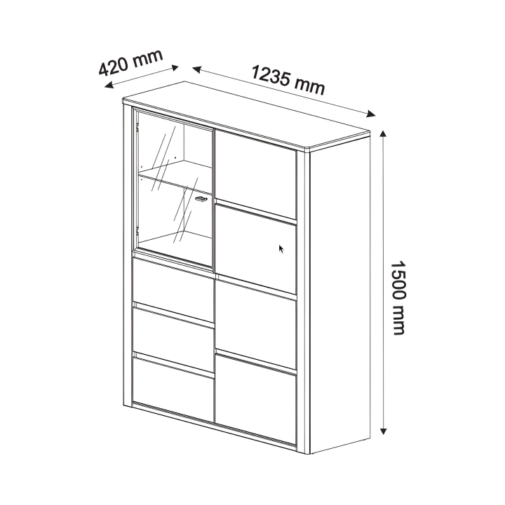 Kredens dębowy III Orlando olej bianco
