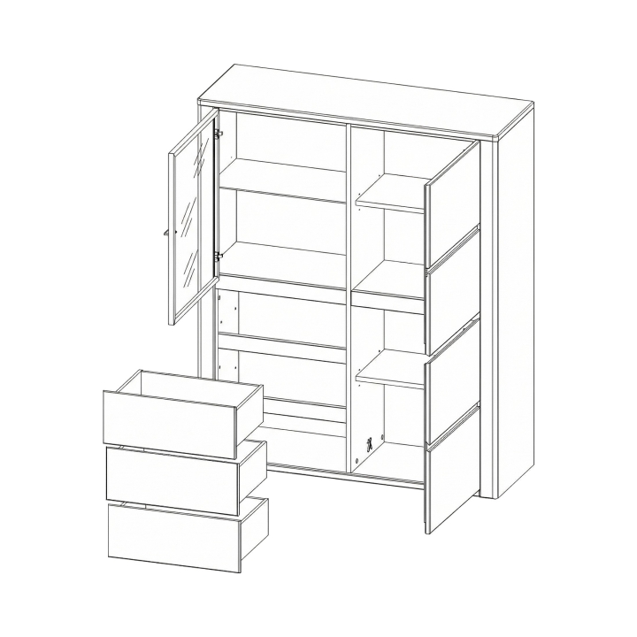 Kredens dębowy III Orlando olej natura