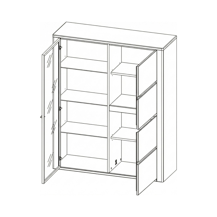 Kredens dębowy IV Orlando olej bursztyn