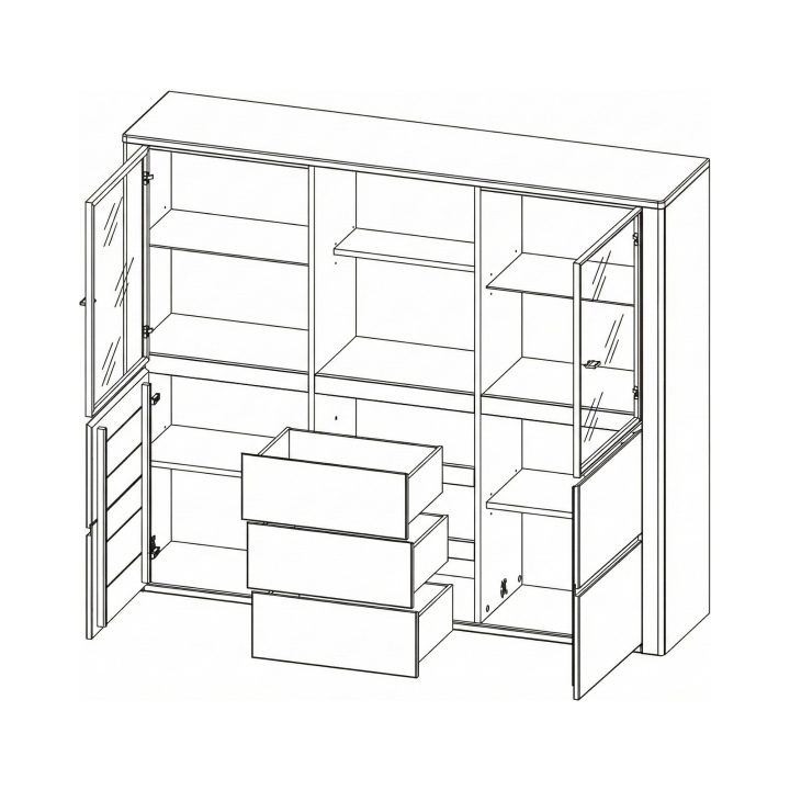 Kredens dębowy II Orlando olej bianco