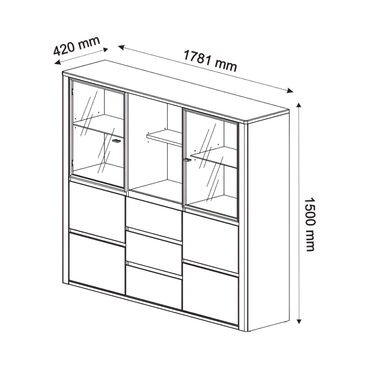 Kredens dębowy II Orlando olej bursztyn