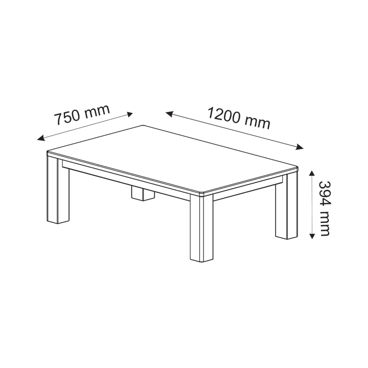 Stolik kawowy dębowy Orlando olej bursztyn 120x75