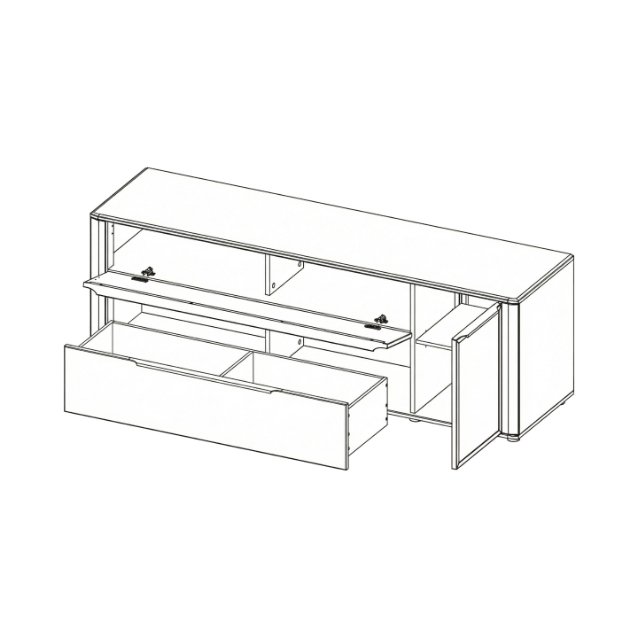 Szafka RTV II dębowa Luna olej natura