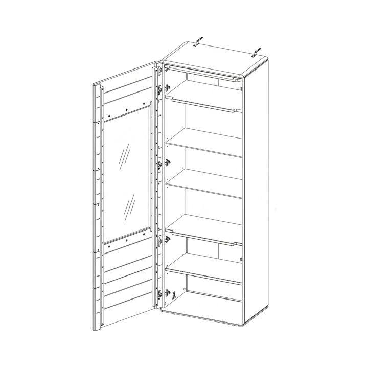 Witryna dębowa pojedyncza Denver dąb rustical