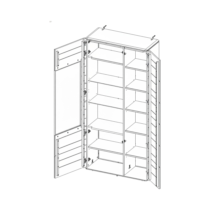 Witryna dębowa 2-drzwiowa Denver dąb rustical