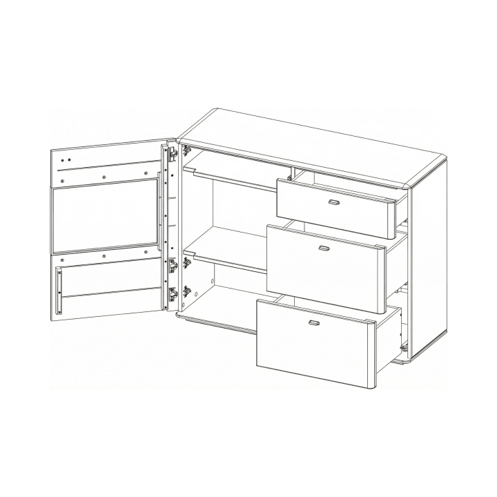 Komoda Denver I dębowa dąb rustical