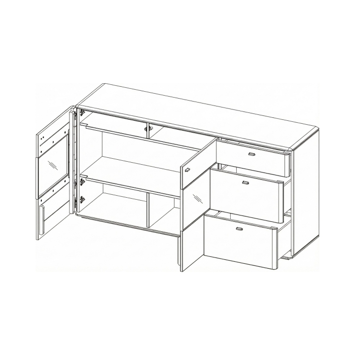 Komoda Denver III dębowa dąb rustical