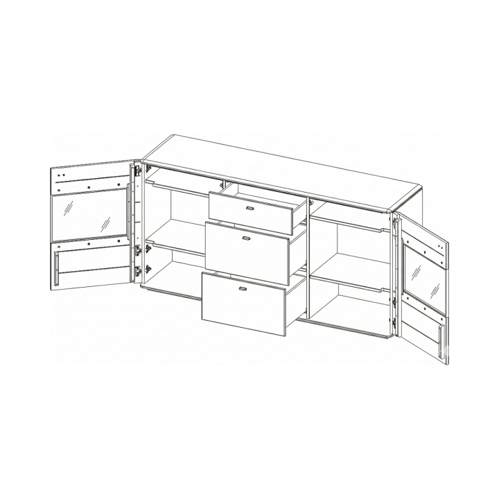 Kredens dębowy Denver III dąb rustical