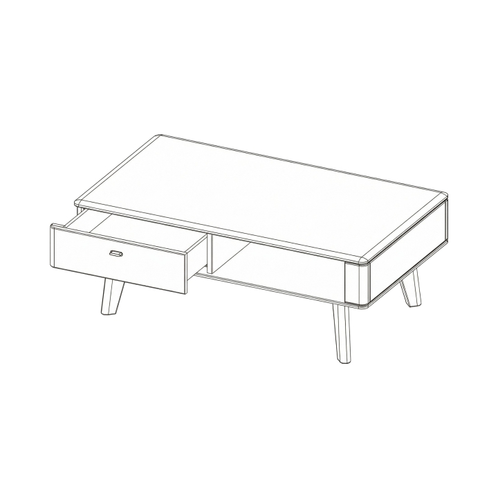 Stolik kawowy dębowy Denver 120x70 dąb rustical