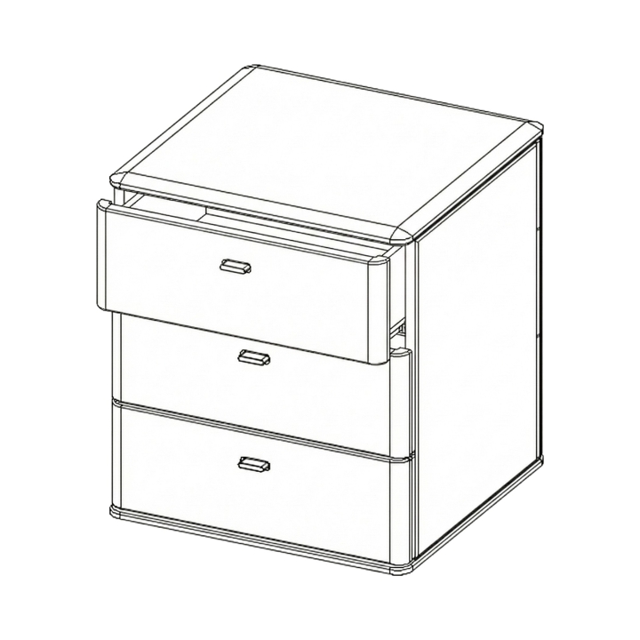 Kontenerek dębowy Denver z układem jezdnym dąb rustical