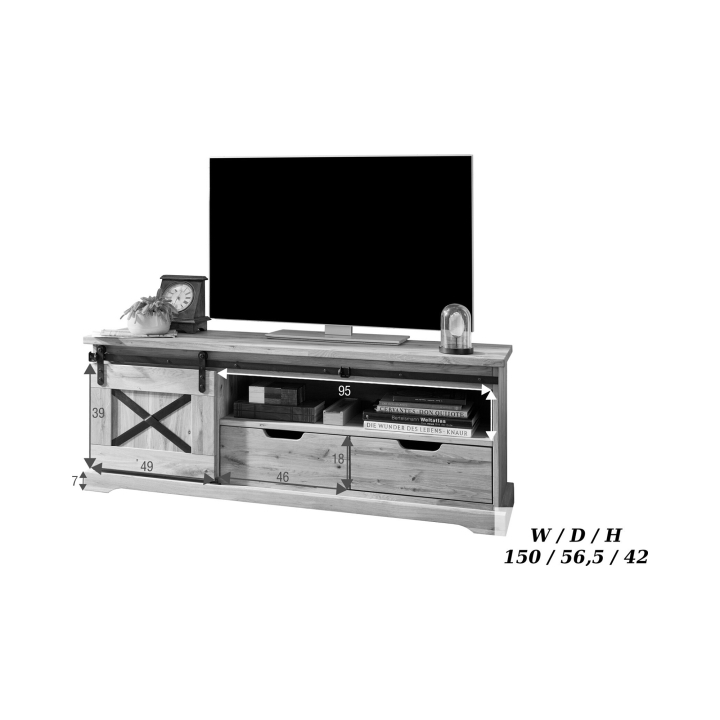 Szafka RTV I dębowa Nyks