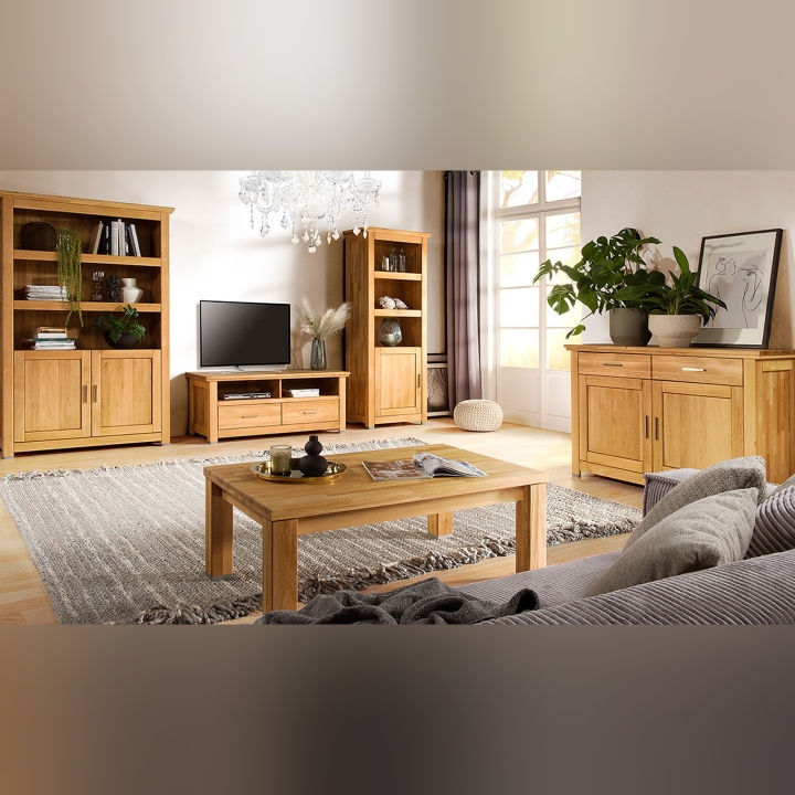 Kontenerek dębowy Porto z układem jezdnym olej natura