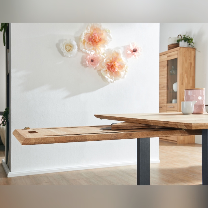 Drewniany stół dębowy rozkładany Forma 140 cm - 190 cm dziki dąb olejowany