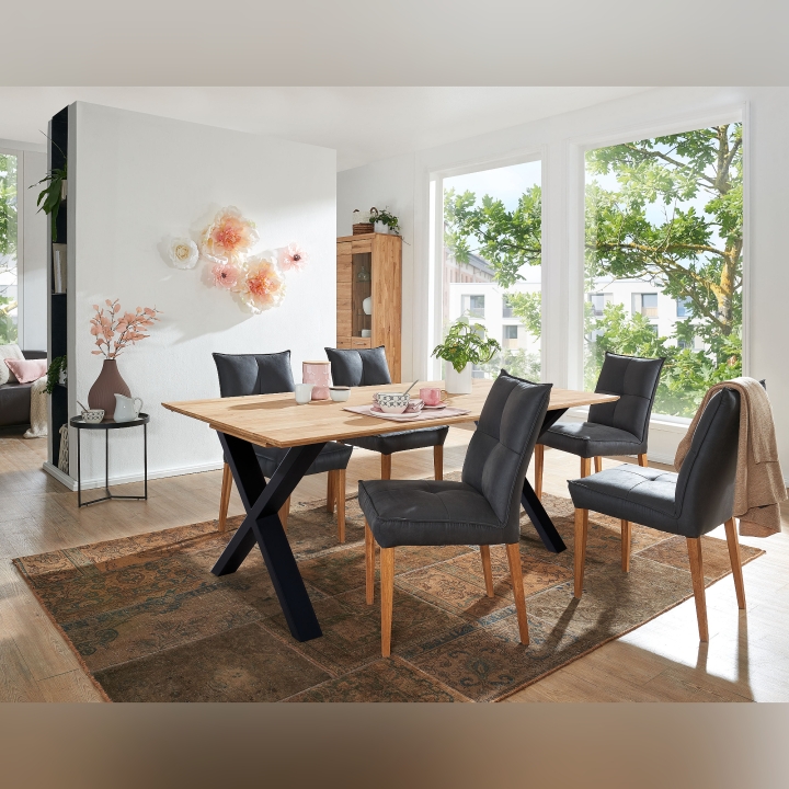 Drewniany stół dębowy rozkładany Forma 140 cm - 190 cm dziki dąb olejowany