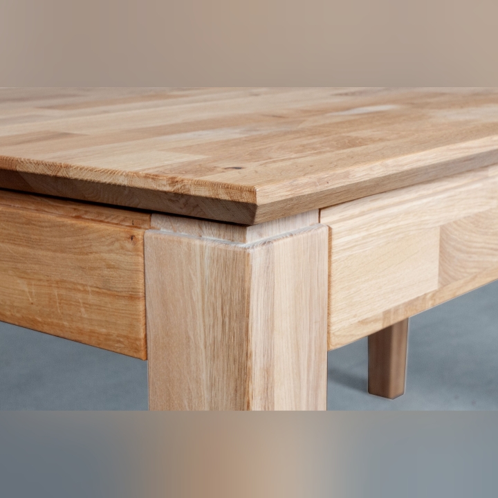 Drewniany stół dębowy rozkładany Casa 160 cm - 220 cm dziki dąb olejowany