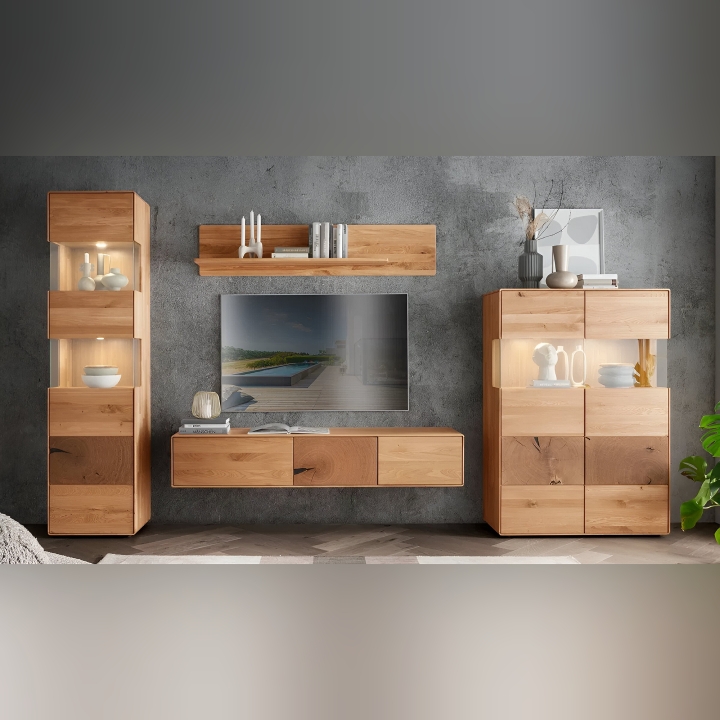 Półka wisząca  Essenza lity dziki dąb 125 cm