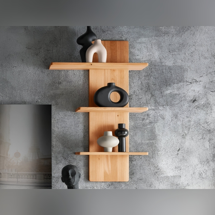 Półka wisząca Essenza 3 półki lity dziki dąb